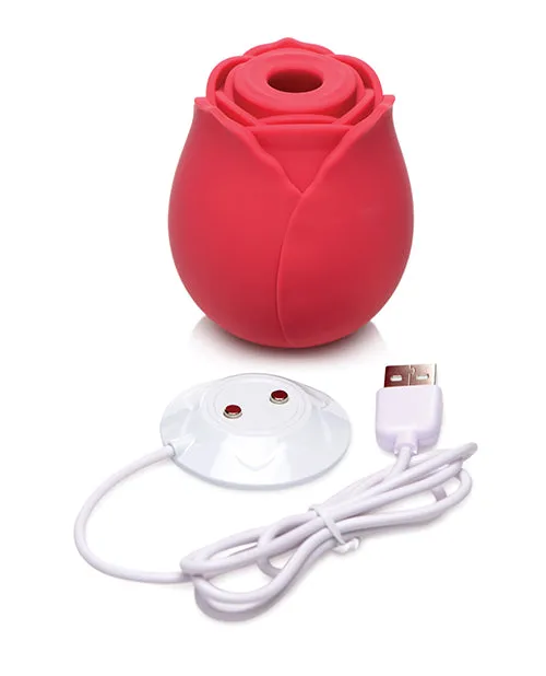 Female Sex Toys Bloomgasm Inmi Bloomgasm Wild Rose 10x Silicone Rechargeable Clit Stimulator with Suction Red