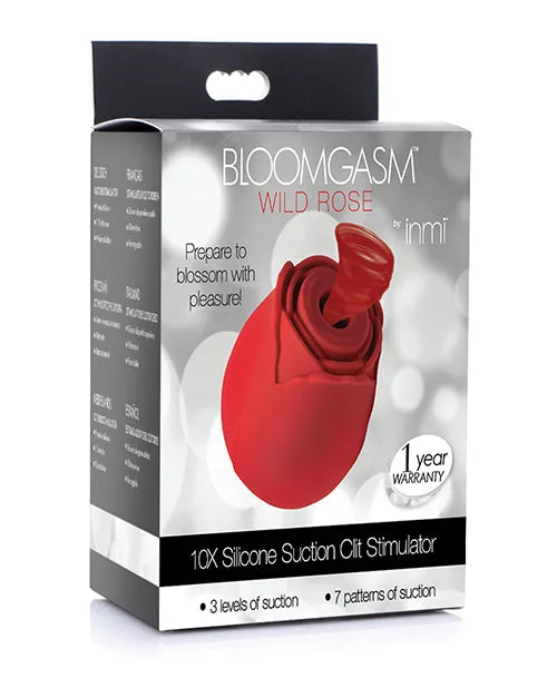 Female Sex Toys Bloomgasm Inmi Bloomgasm Wild Rose 10x Silicone Rechargeable Clit Stimulator with Suction Red