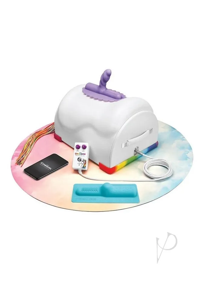 Female Sex Toys Cowgirl Cowgirl Unicorn Premium Silicone Riding Sex Machine White