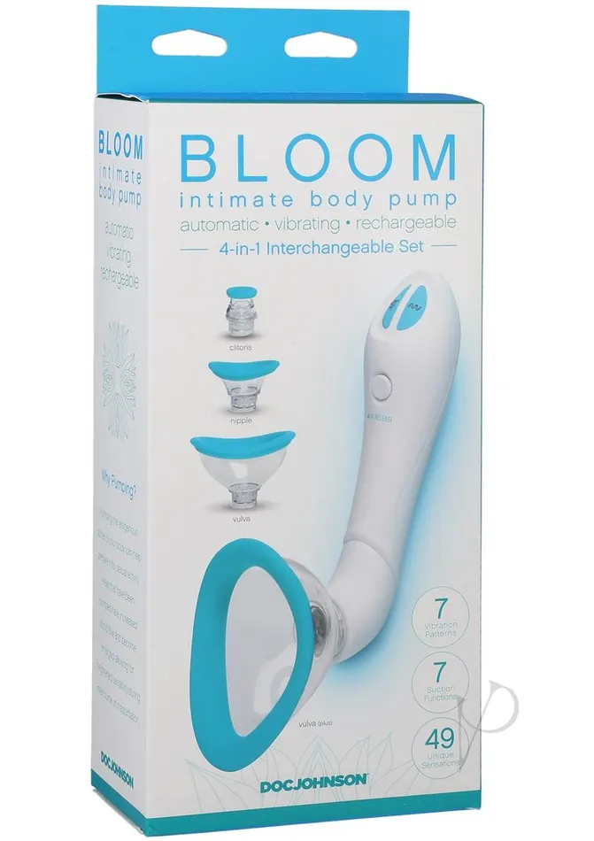 Female Sex Toys Doc Johnson Bloom Intimate Body Pump Silicone Vibrating Rechargeable Body Pump Sky BlueWhite Female Sex Toys Doc Johnson Bloom Intimate Body Pump Silicone Vibrating Rechargeable Body Pump Sky BlueWhite