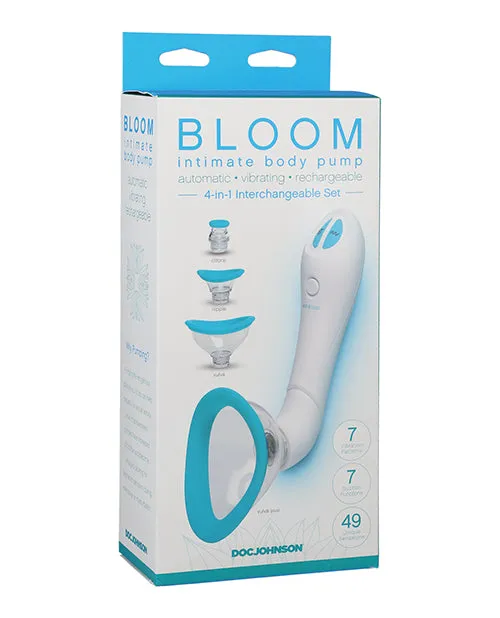 Female Sex Toys Doc Johnson Bloom Intimate Body Pump Silicone Vibrating Rechargeable Body Pump Sky BlueWhite Female Sex Toys Doc Johnson Bloom Intimate Body Pump Silicone Vibrating Rechargeable Body Pump Sky BlueWhite