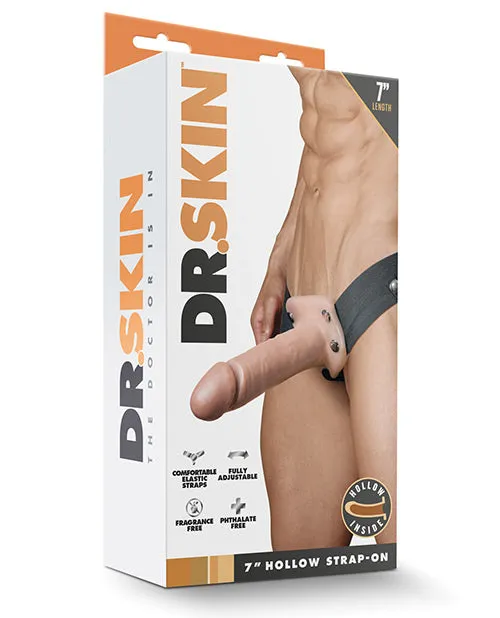 Female Sex Toys Dr Skin Dr Skin Silver Collection Hollow StrapOn with Dildo 7in Vanilla Female Sex Toys Dr Skin Dr Skin Silver Collection Hollow StrapOn with Dildo 7in Vanilla