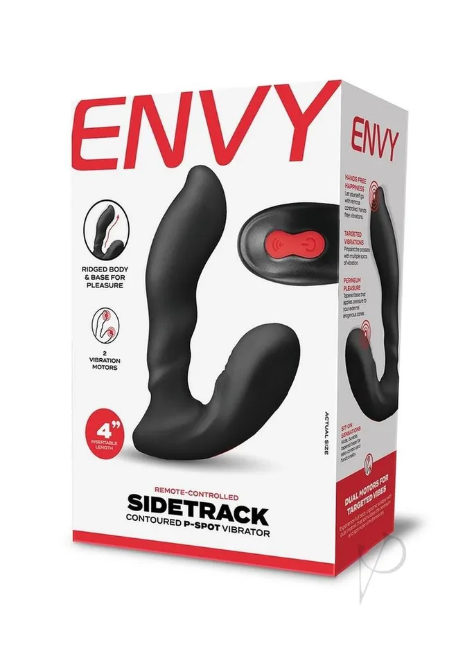 Female Sex Toys Envy Toys Sidetrack Rechargeable Silicone Contoured PSpot Vibrator with Remote Control Black Envy Toys Female Sex Toys Envy Toys Sidetrack Rechargeable Silicone Contoured PSpot Vibrator with Remote Control Black Envy Toys