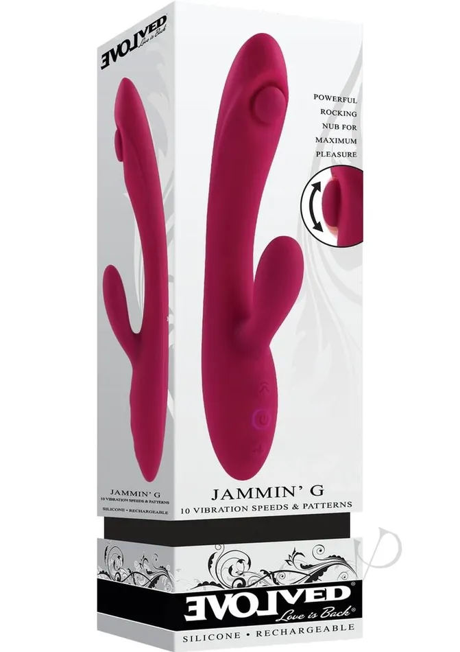 Female Sex Toys Evolved Jammin G Rechargeable Silicone Rabbit Vibrator Red Female Sex Toys Evolved Jammin G Rechargeable Silicone Rabbit Vibrator Red
