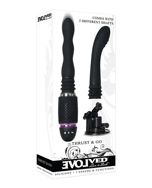 Female Sex Toys Evolved Thrust and Go Silicone Rechargeable Mini Vibrator Black
