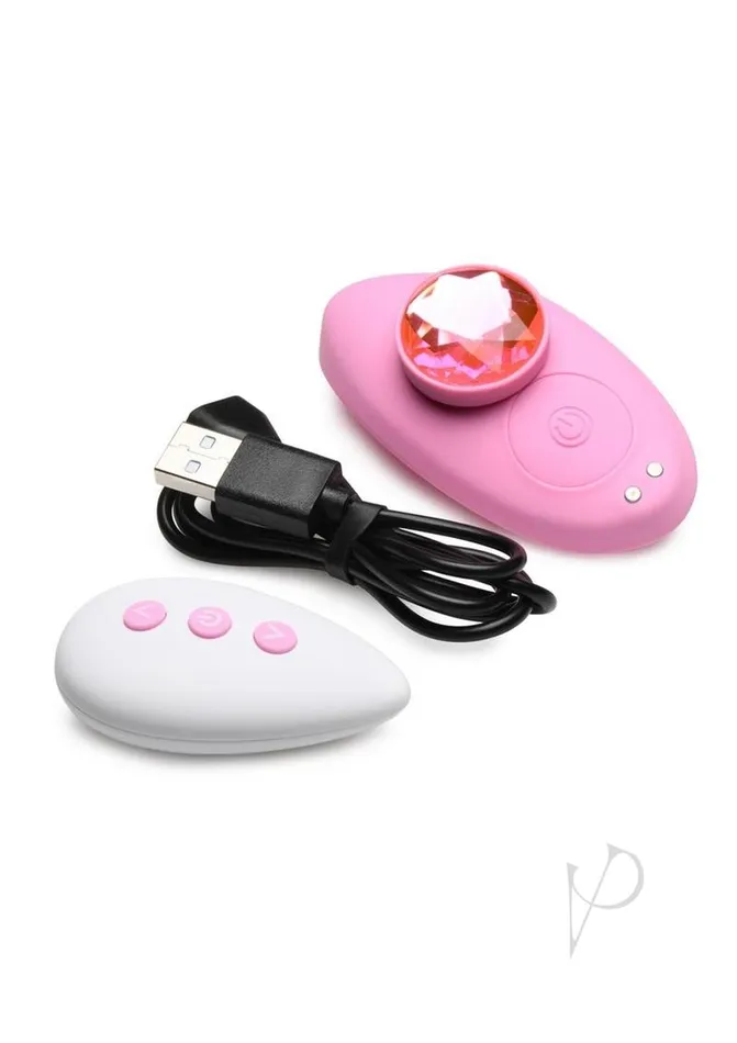 Female Sex Toys Frisky Frisky Naughty Knickers Bling Edition Silicone Panty Vibe with Remote Control Pink