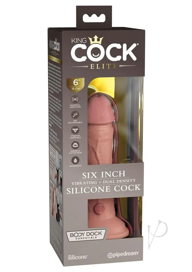 Female Sex Toys King Cock King Cock Elite Dual Density Vibrating Rechargeable Silicone Dildo 6in Vanilla Female Sex Toys King Cock King Cock Elite Dual Density Vibrating Rechargeable Silicone Dildo 6in Vanilla