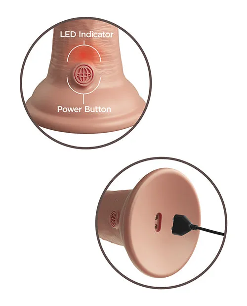 Female Sex Toys King Cock King Cock Elite Dual Density Vibrating Rechargeable Silicone Dildo 6in Vanilla