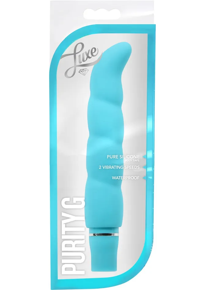 Female Sex Toys Luxe Luxe Purity G Silicone GSpot Vibrator Aqua