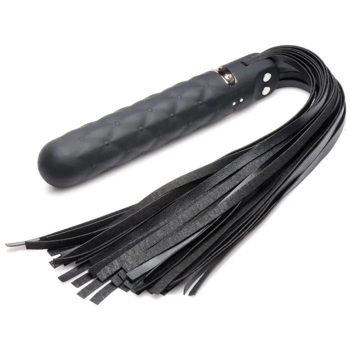 Female Sex Toys Master Series 9X Vibrating Silicone Dildo Flogger