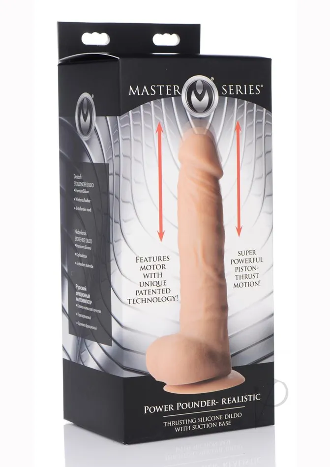 Female Sex Toys Master Series Master Series Power Pounder Realistic Thrusting Rechargeable Silicone Dildo Caramel Female Sex Toys Master Series Master Series Power Pounder Realistic Thrusting Rechargeable Silicone Dildo Caramel