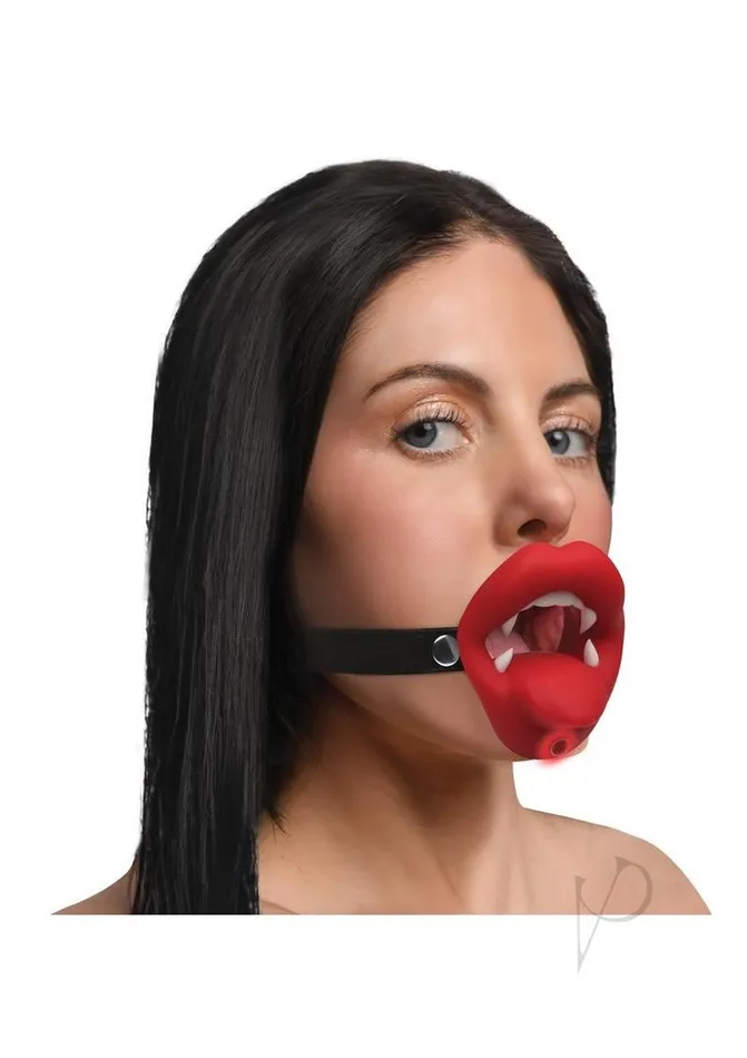 Female Sex Toys Master Series Master Series Vampire Vibrating Rechargeable Silicone Mouth Gag Red Female Sex Toys Master Series Master Series Vampire Vibrating Rechargeable Silicone Mouth Gag Red