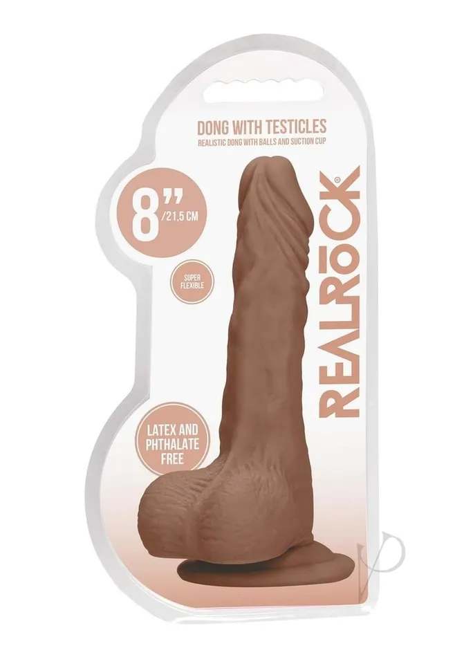 Female Sex Toys Real Rock RealRock Skin Realistic Dildo with Balls 8in Caramel Female Sex Toys Real Rock RealRock Skin Realistic Dildo with Balls 8in Caramel
