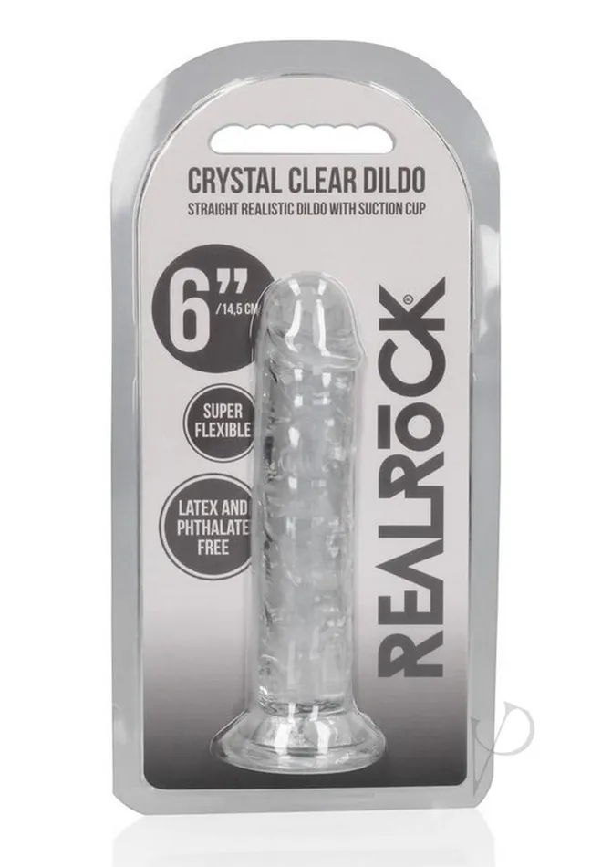 Female Sex Toys Real Rock RealRock Skin Realistic Straight Dildo 6in Clear Female Sex Toys Real Rock RealRock Skin Realistic Straight Dildo 6in Clear
