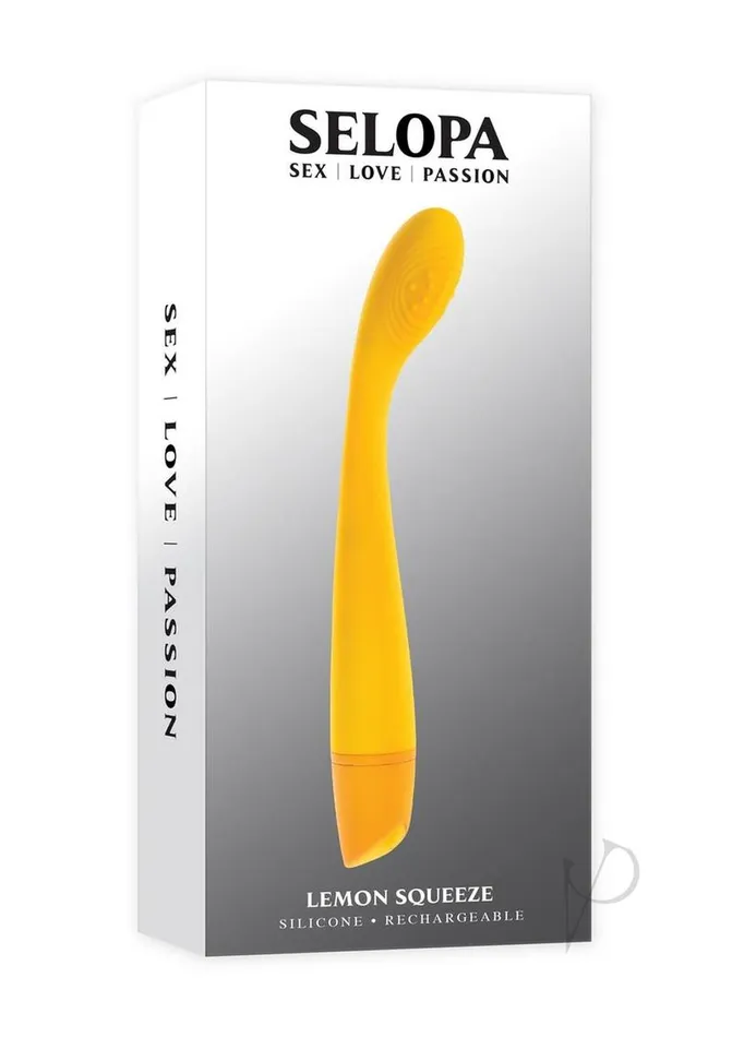 Female Sex Toys Selopa Selopa Lemon Squeeze Rechargeable Silicone GSpot Vibrator Yellow