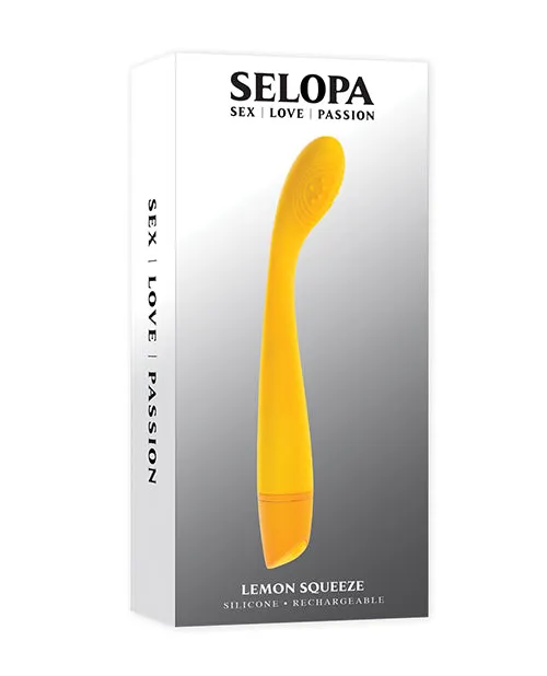 Female Sex Toys Selopa Selopa Lemon Squeeze Rechargeable Silicone GSpot Vibrator Yellow