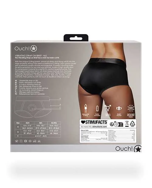 Female Sex Toys Shots Ouch Vibrating Strap On Brief Black ML Ouch
