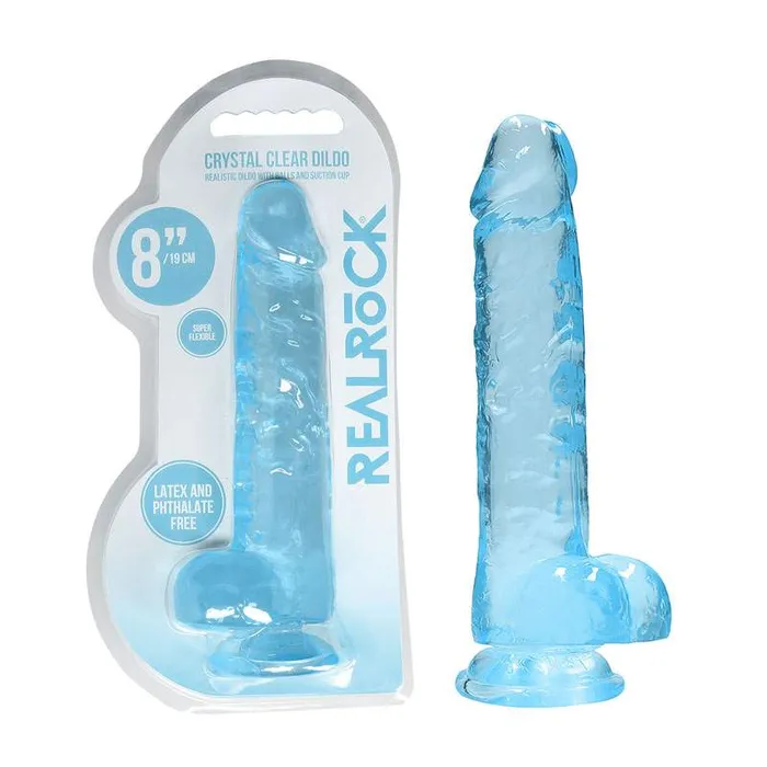 Female Sex Toys Shots Toys REALROCK 8 Inch Realistic Dildo With Balls