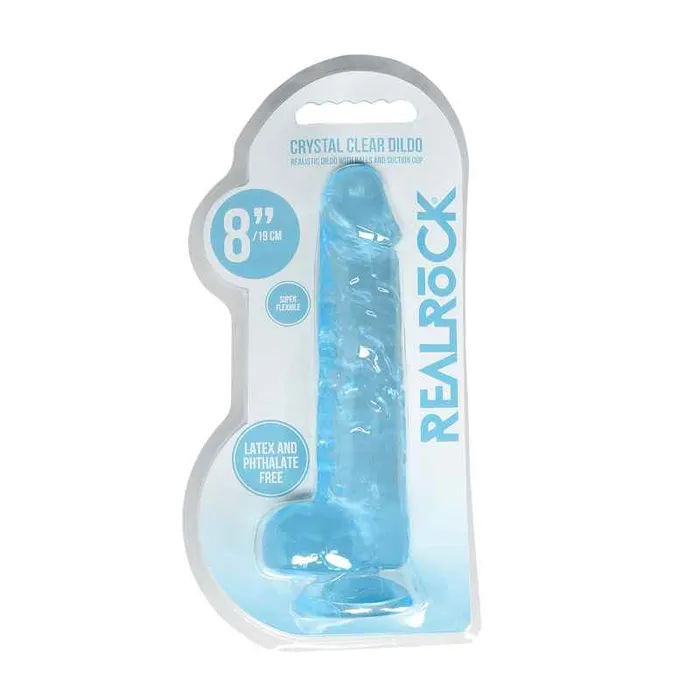 Female Sex Toys Shots Toys REALROCK 8 Inch Realistic Dildo With Balls