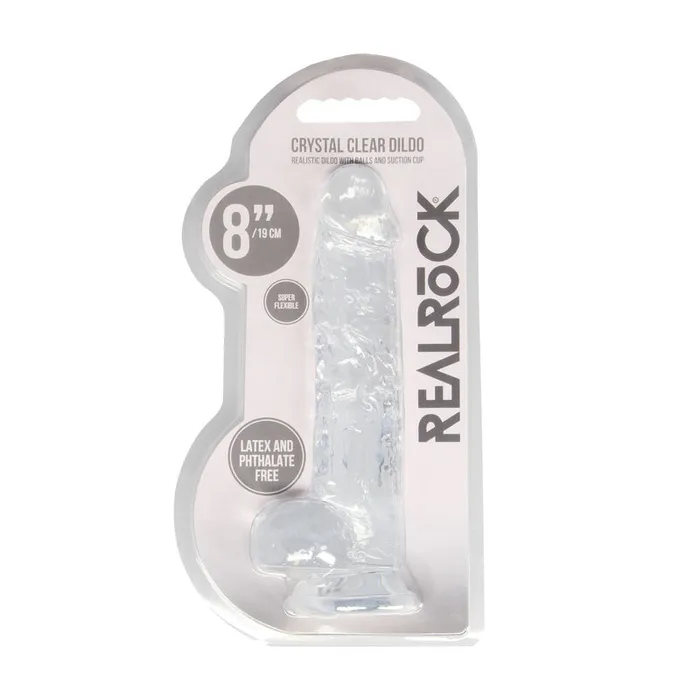 Female Sex Toys Shots Toys REALROCK 8 Inch Realistic Dildo With Balls