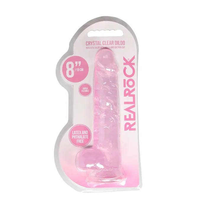Female Sex Toys Shots Toys REALROCK 8 Inch Realistic Dildo With Balls