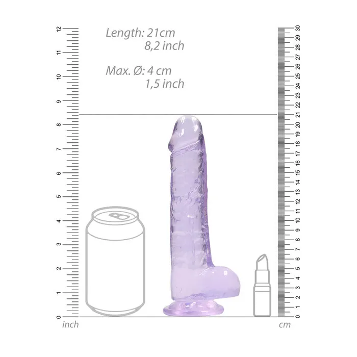 Female Sex Toys Shots Toys REALROCK 8 Inch Realistic Dildo With Balls
