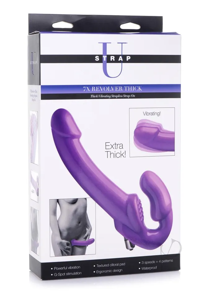 Female Sex Toys Strap U Strap U 7X Revolver Thick Vibrating Strapless StrapOn Dildo Purple Female Sex Toys Strap U Strap U 7X Revolver Thick Vibrating Strapless StrapOn Dildo Purple