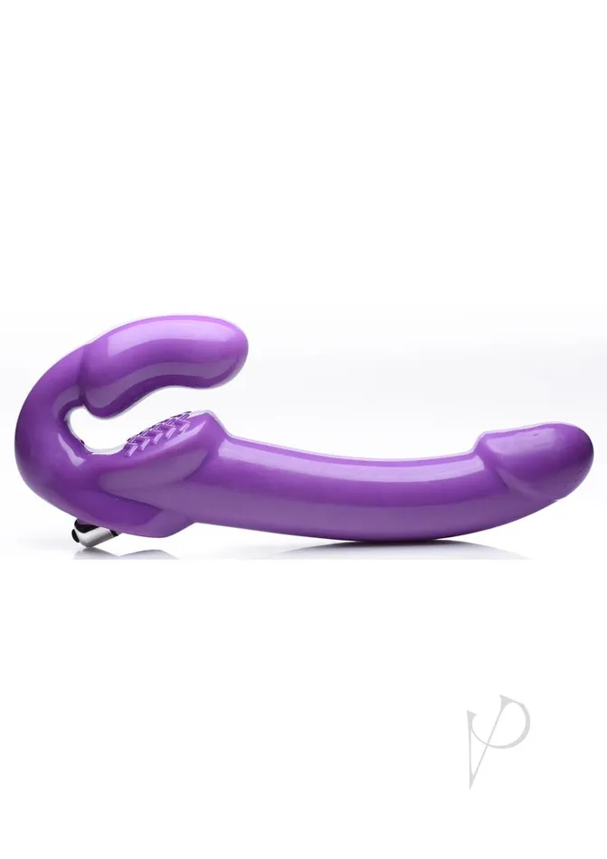 Female Sex Toys Strap U Strap U 7X Revolver Thick Vibrating Strapless StrapOn Dildo Purple