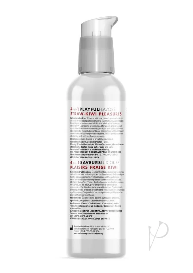 Female Sex Toys Swiss Navy Swiss Navy 4 In 1 Flavored Lubricant 4oz StrawberryKiwi Pleasure Female Sex Toys Swiss Navy Swiss Navy 4 In 1 Flavored Lubricant 4oz StrawberryKiwi Pleasure