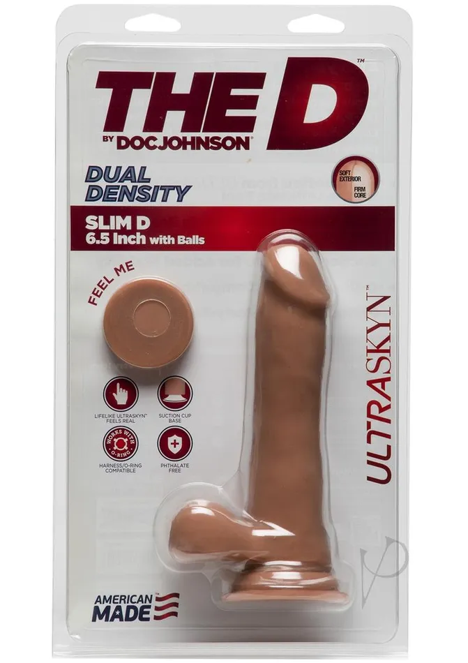 Female Sex Toys The D The D Slim D Ultraskyn Dildo with Balls 65in Caramel Female Sex Toys The D The D Slim D Ultraskyn Dildo with Balls 65in Caramel