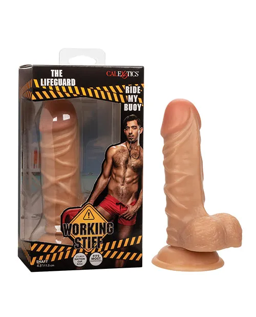 Female Sex Toys Working Stiff The Lifeguard Realistic Posable Dildo with Suction Cup Caramel Working Stiff