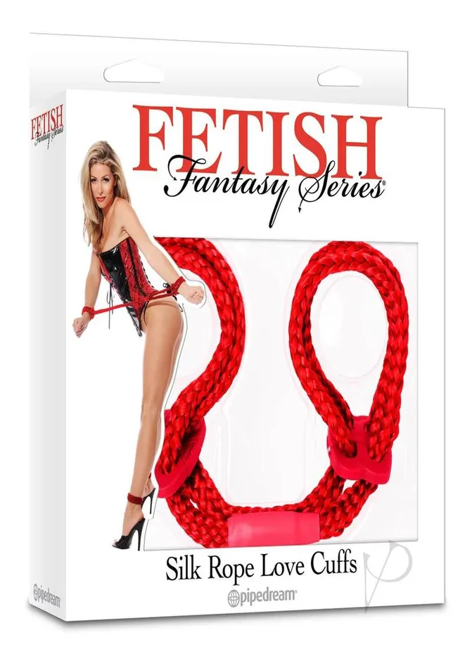 Fetish Fantasy Series Couples Fetish Fantasy Silk Rope Love Cuffs Red