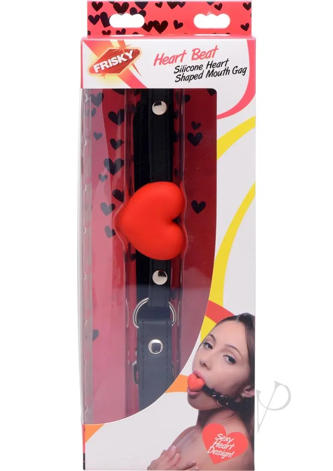 Frisky Heart Beat Silicone Heart Shaped Mouth Gag Red Frisky Anal