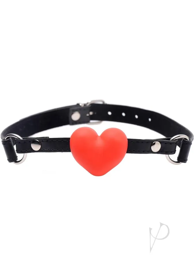Frisky Heart Beat Silicone Heart Shaped Mouth Gag Red Frisky Anal