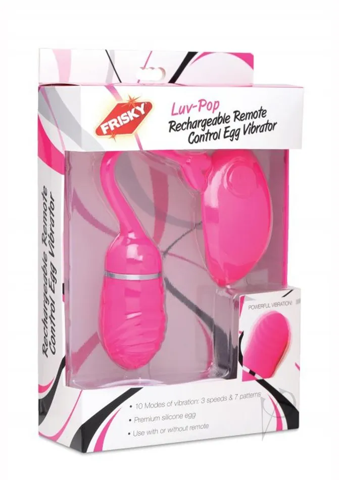 Frisky LuvPop Rechargeable Egg Vibrator with Remote Control Pink Frisky Female Sex Toys Frisky LuvPop Rechargeable Egg Vibrator with Remote Control Pink Frisky Female Sex Toys