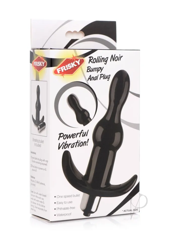 Frisky Rolling Noir Bumpy Vibrating Anal Plug Black Frisky Anal