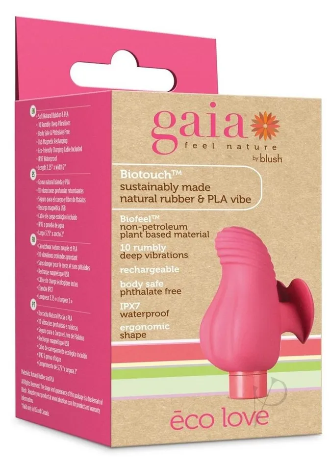 Gaia Vibrators Gaia Eco Love Rechargeable Plant Based Vibrator Coral Pink