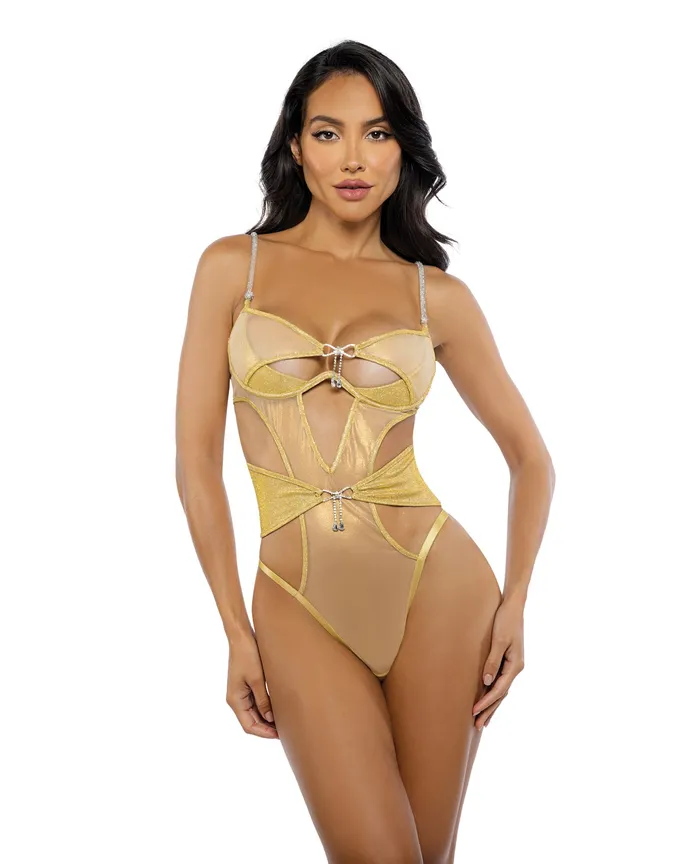 Gilded Beauty Metallic Shimmer Mesh Teddy wRhinestone Accents Gold XL Roma Confidential Vibrators Gilded Beauty Metallic Shimmer Mesh Teddy wRhinestone Accents Gold XL Roma Confidential Vibrators