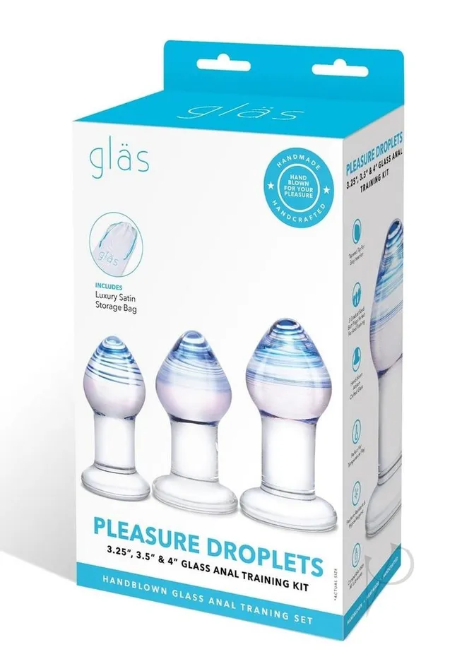Glas Amethyst Rain Anal Training Kit 3 Piece Clear Glas Anal