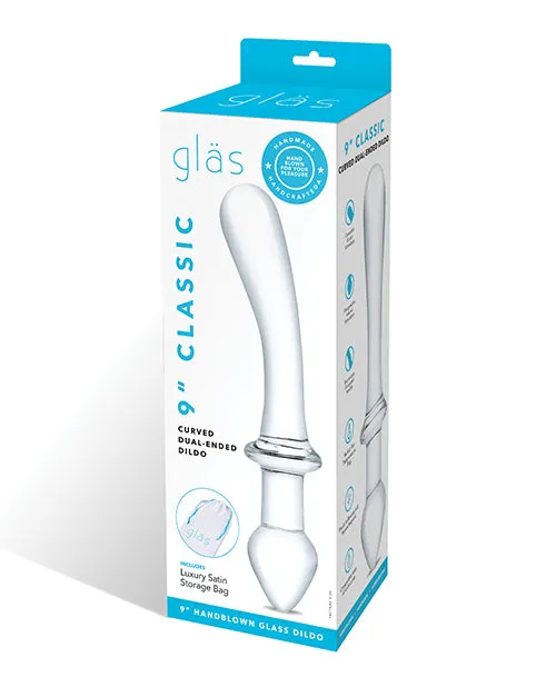 Glas Dildos Glas Classic Curved DualEnded Dildo 9in Clear Glas Dildos Glas Classic Curved DualEnded Dildo 9in Clear