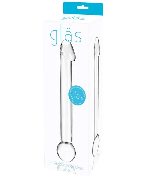 Glas Realistic Head Glass Dildo 7in Clear Glas Dildos