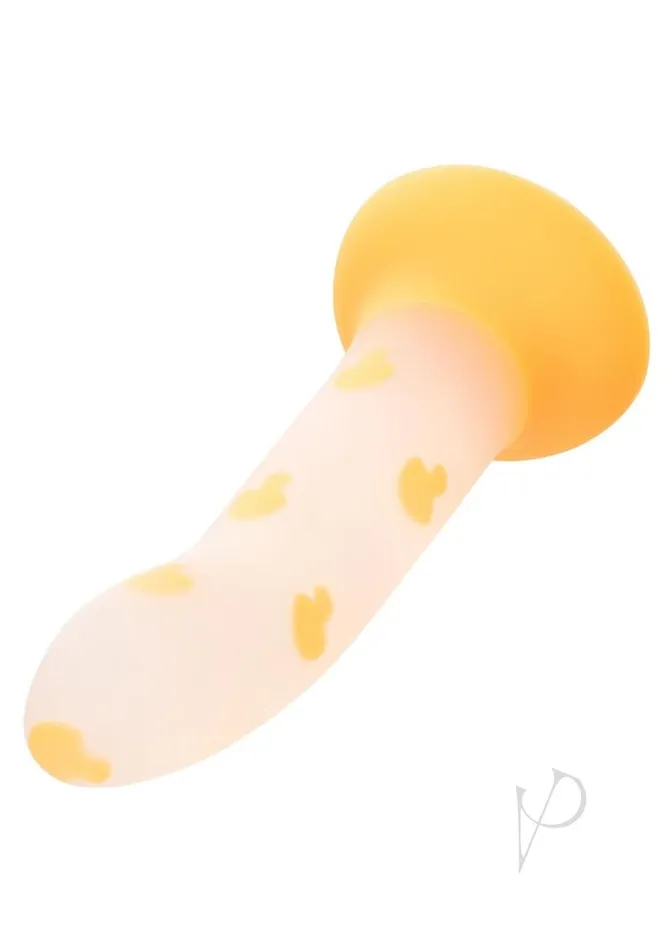 Glow Stick Female Sex Toys Glow Stick Mushroom Silicone Glow in the Dark Dildo with Suction Base Orange