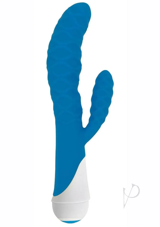 Gossip Vibrators Gossip 20x Wavy Silicone Rabbit Vibrator Blue