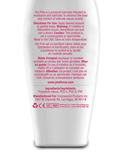 Hot Pink Water Based Warming Lubricant 28oz Pink Vibrators