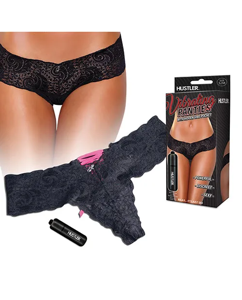 Hustler Toys Female Sex Toys Hustler Vibrating Panties wBullet Black ML