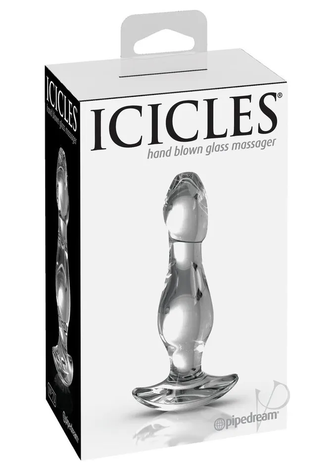 Icicles Anal Icicles No 72 Glass Anal Plug Clear
