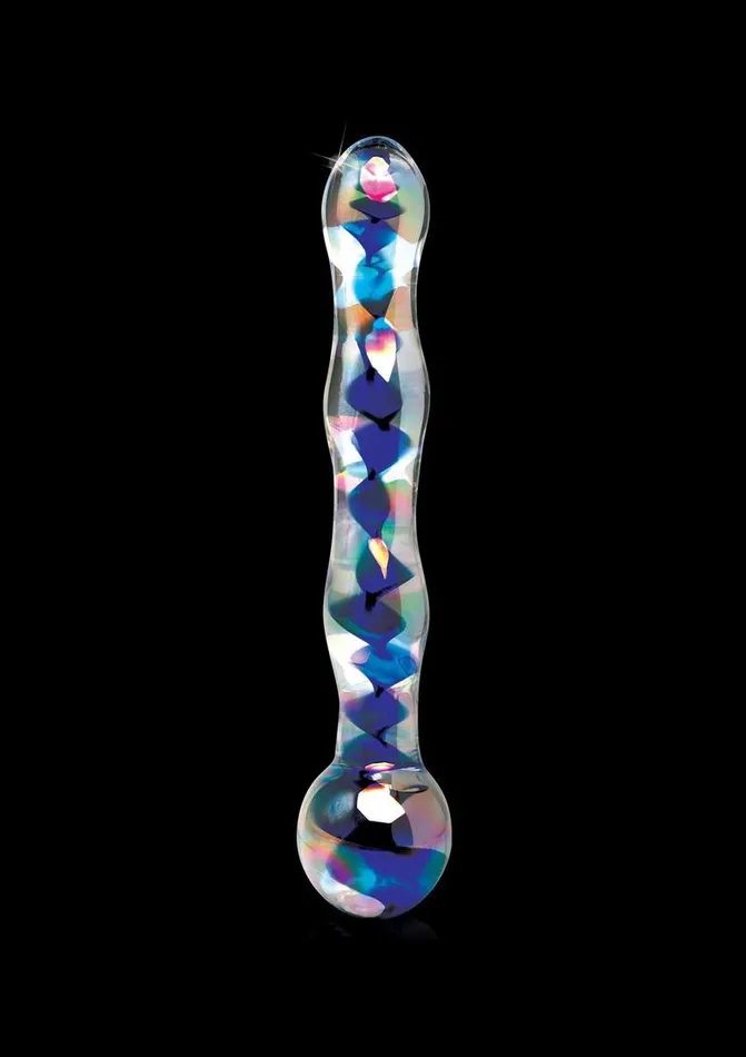 Icicles Icicles No 8 Beaded Glass Dildo 7in ClearBlue Dildos