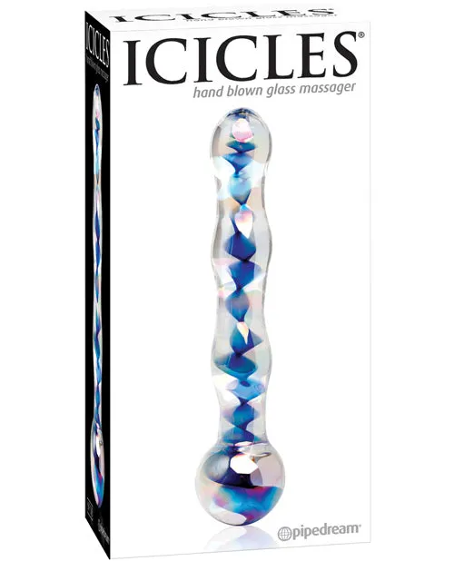 Icicles Icicles No 8 Beaded Glass Dildo 7in ClearBlue Dildos