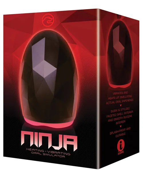 Imale Ninja Heating Vibrating Oral Simulator Masturbator Black Red Male Sex Toys