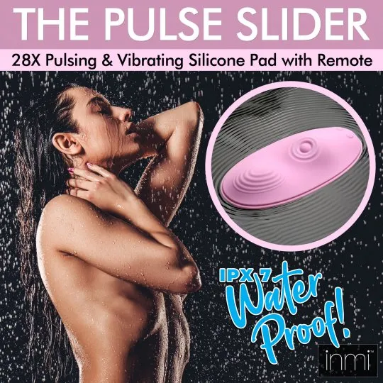 INMI Female Sex Toys The Pulse Slider 28X Pulsing and Vibrating Silicone Pad with Remote
